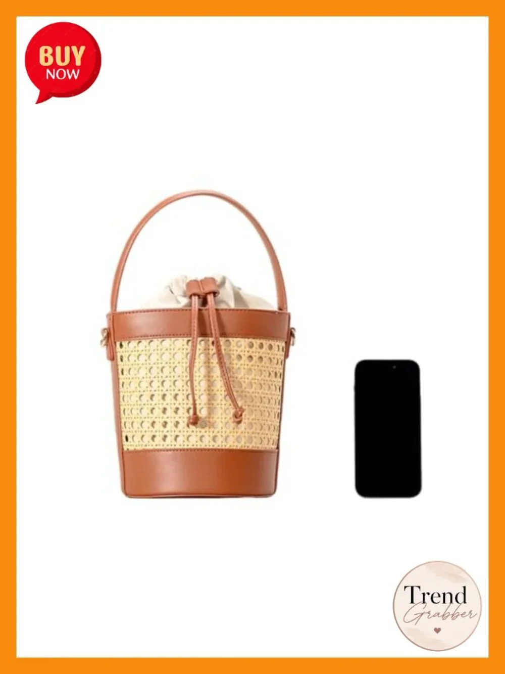 Woven Rattan Tote Bag, Summer Beach Crossbody, Top Handle Purse with Detachable
